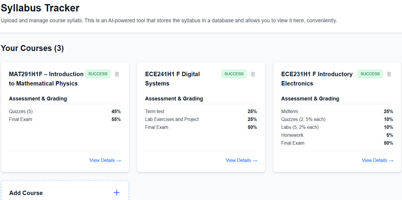 Syllabus Tracker AI